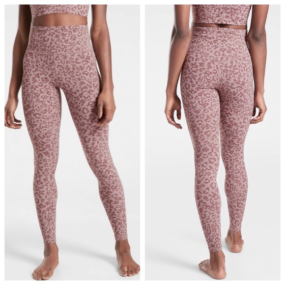Athleta Pants - Athleta Elation Ultra High Rise Leopard Print Tight in Flora Mauve Size Small